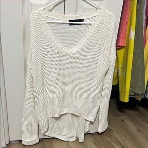 MINKPINK Cream Knit V-Neck Sweater
